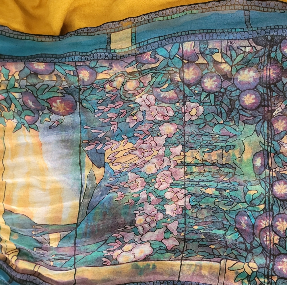 100% Silk Tiffany Stained Glass Scarf